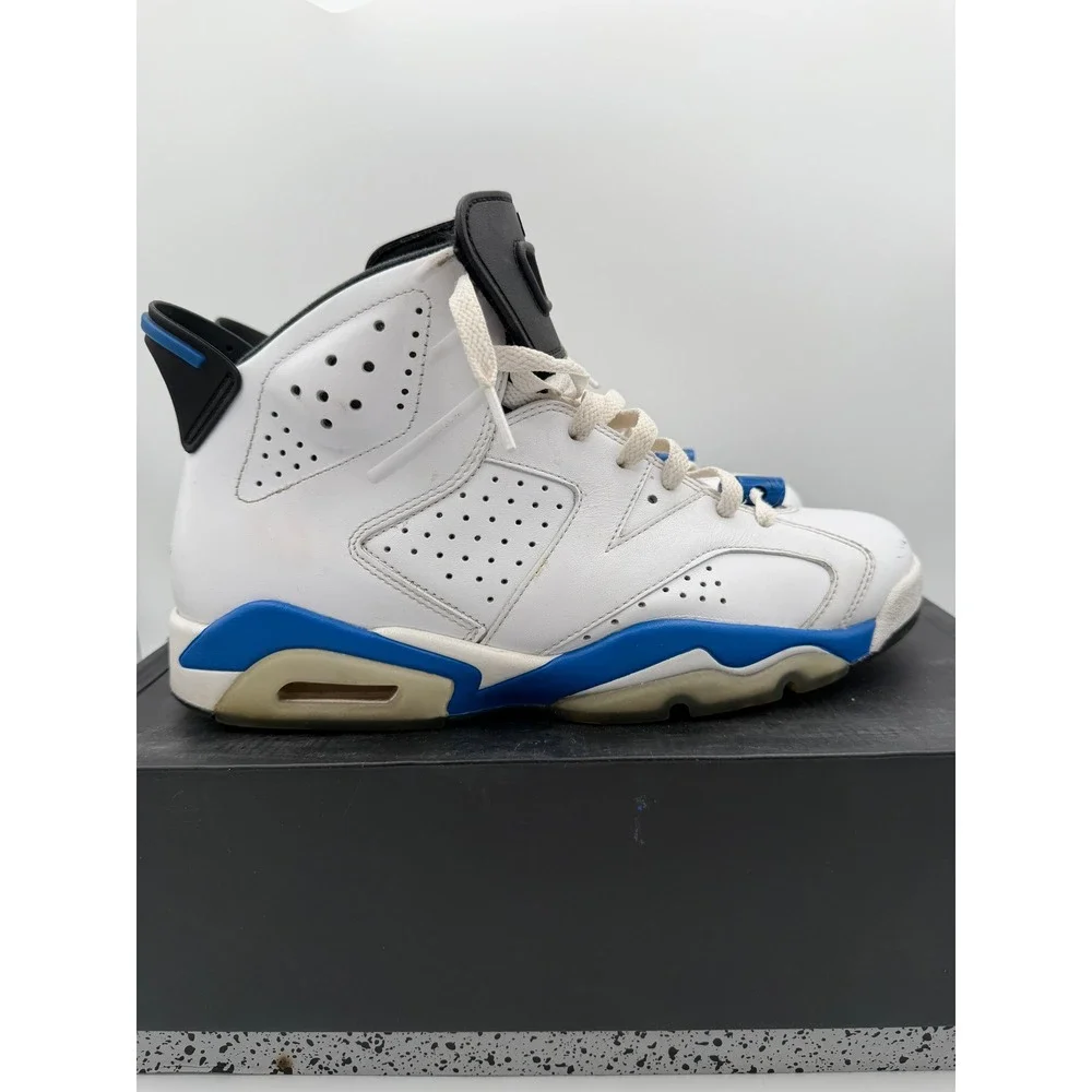 Jordan 6 Retro Sport Blue White Black 384664-107 Mens Size 9.5 Basketball Shoes